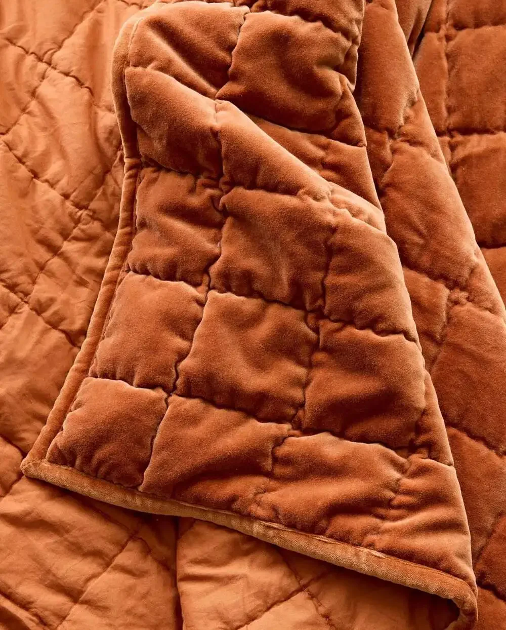 Quince Cotton Velvet Quilt in Terracotta KING / cal. King new no tags fast to sh